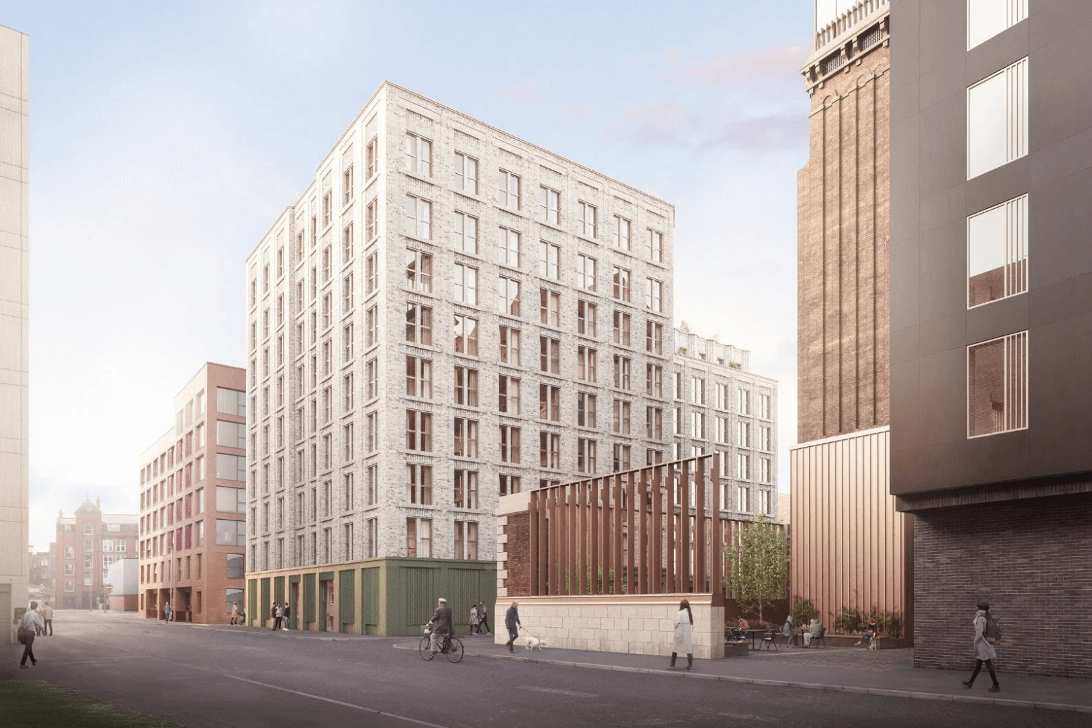 A depiction of the external frontage of Cross Keys, a future Build-to-Rent property in New Cross, Manchester