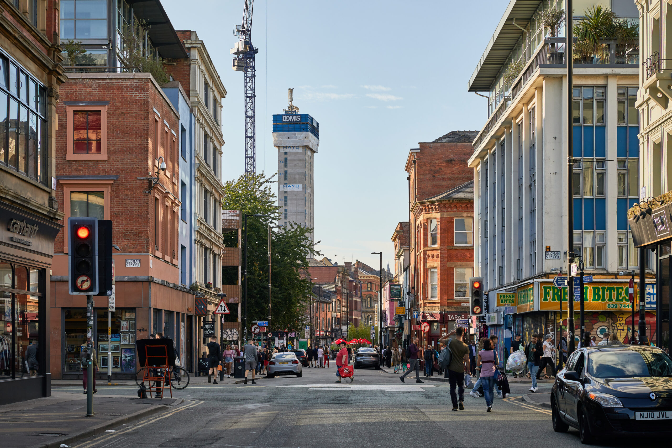 A busy street in Manchester's Northern Quarter