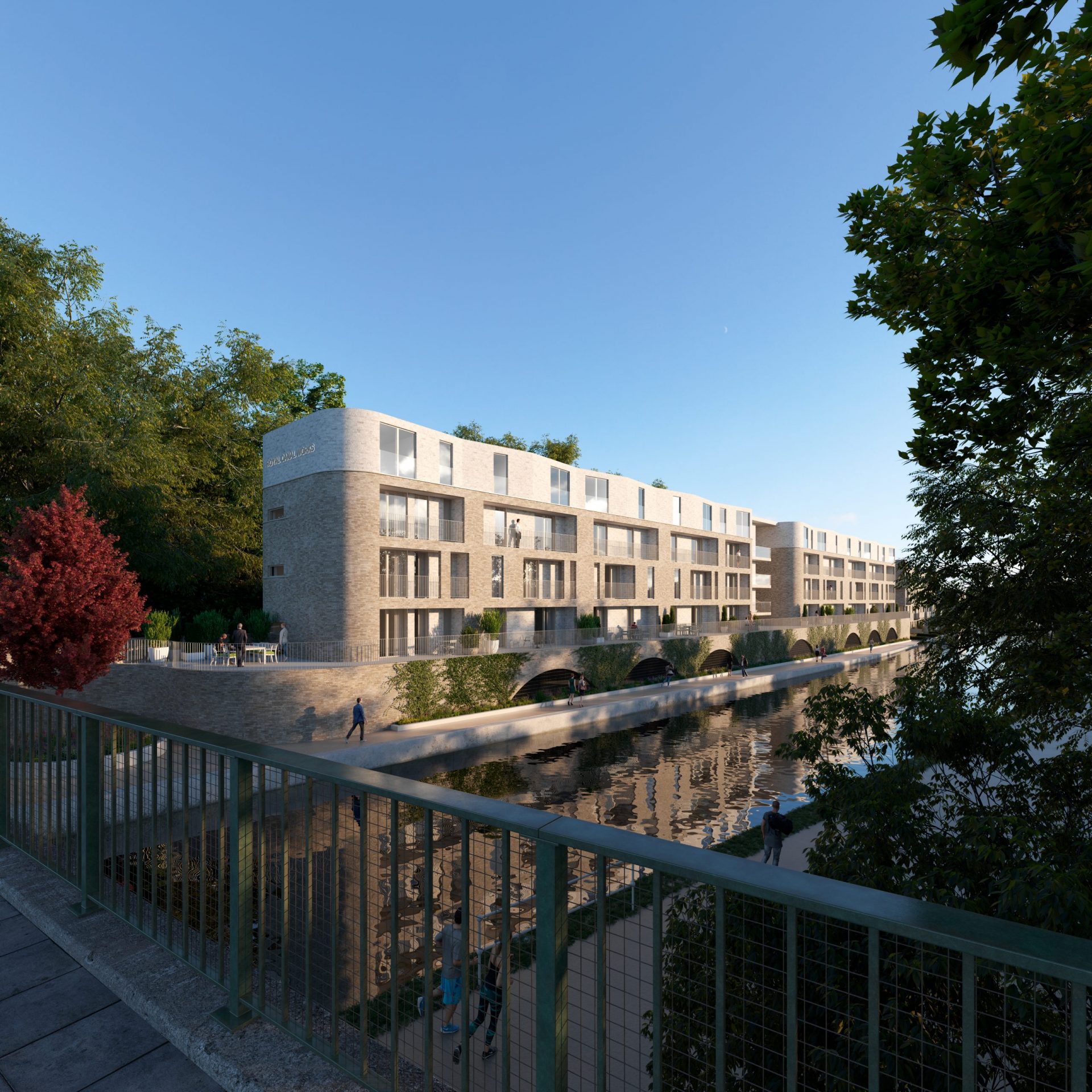 Depiction of external of Royal Canal works Stretford Manchester alongside canal