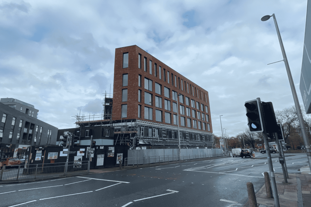 Exterior of SONA BTR development on Polygon Street Ardwick Manchester