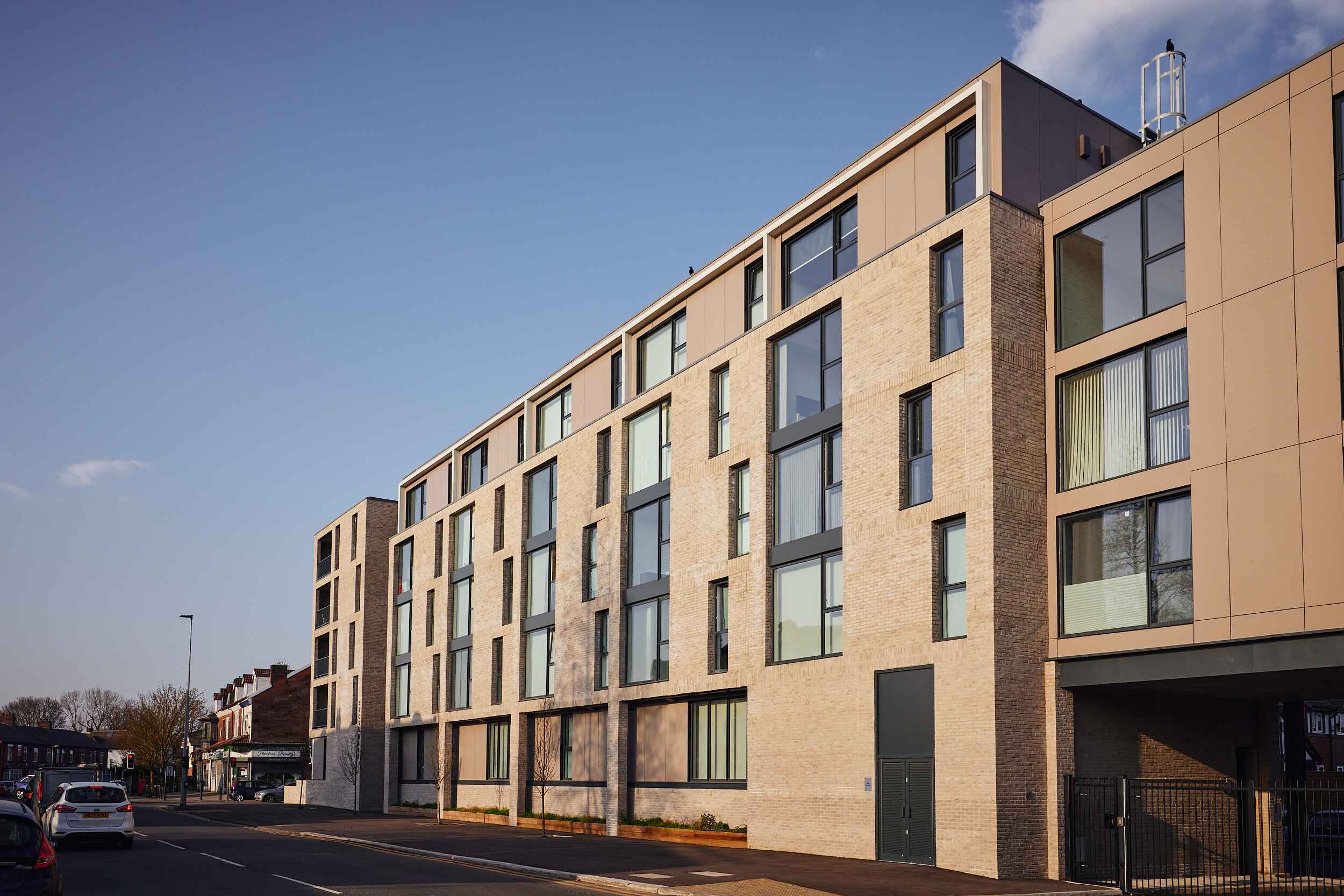 External of Crossbank residential apartments in Salford