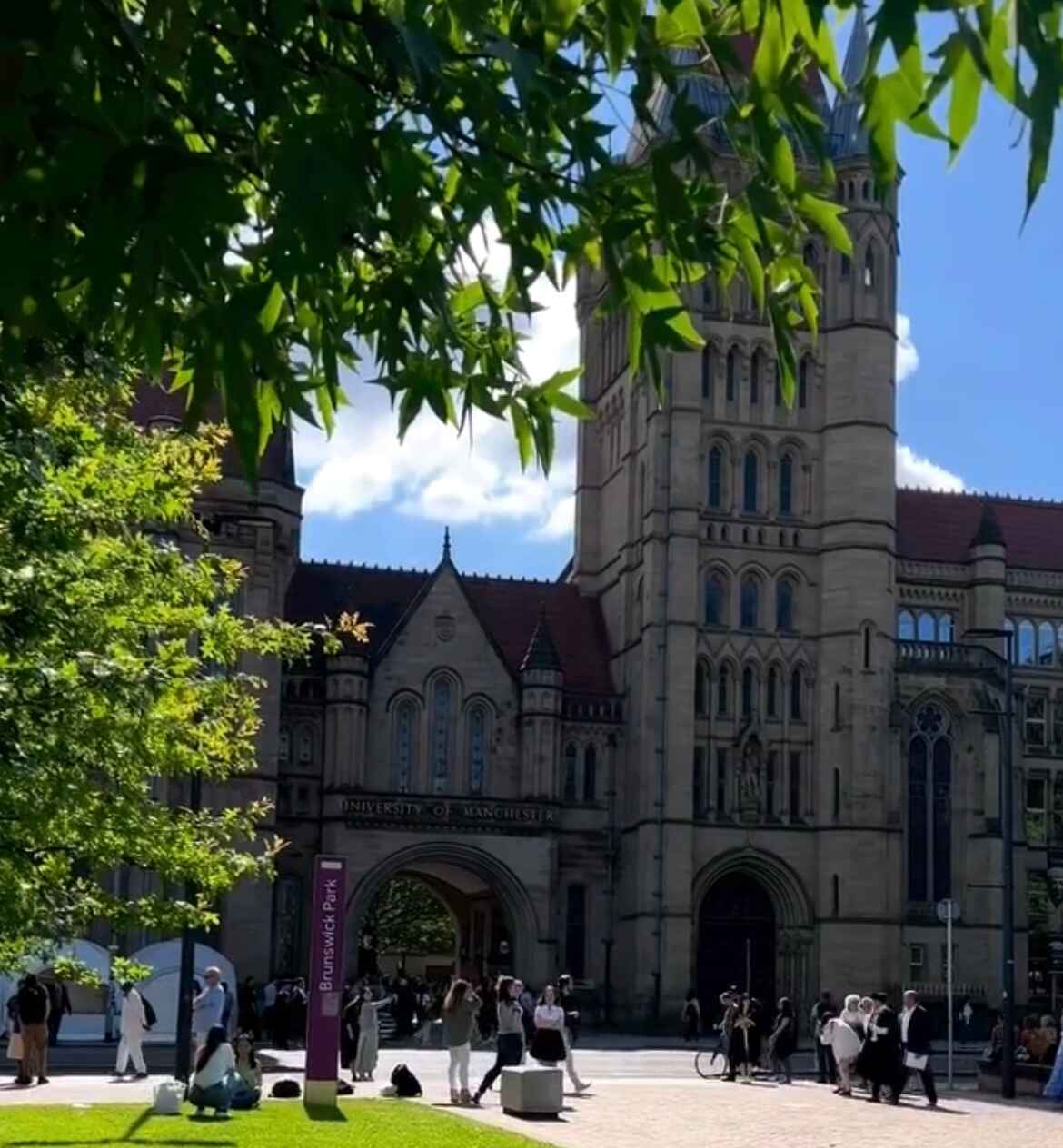 University of Manchester in front of Brunswick Park