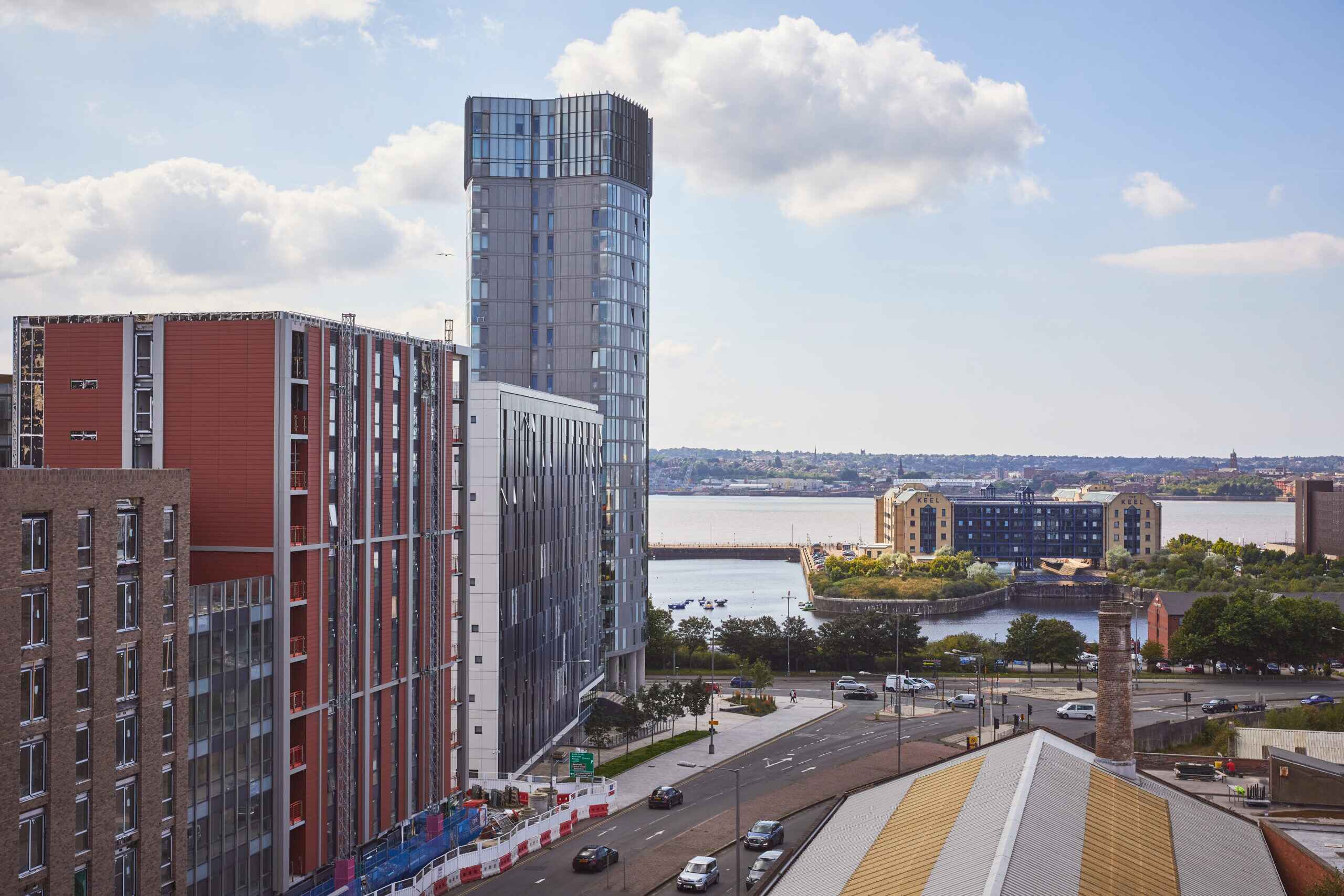 View of albert dock from Elevator Studios rooftop